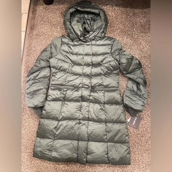Steve Madden Forest Green Hooded Waist Pocket Puffer - Women - Picture 3 of 9